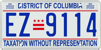 DC license plate EZ9114