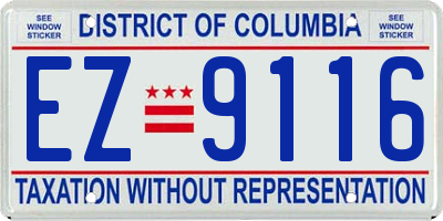 DC license plate EZ9116