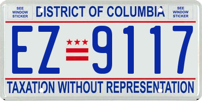 DC license plate EZ9117