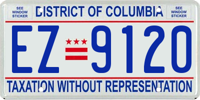 DC license plate EZ9120