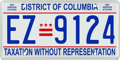 DC license plate EZ9124