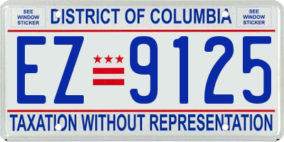 DC license plate EZ9125