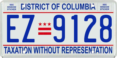 DC license plate EZ9128