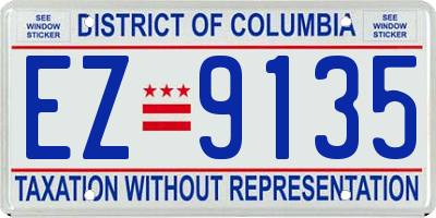 DC license plate EZ9135