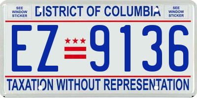 DC license plate EZ9136