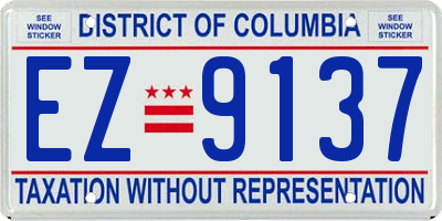 DC license plate EZ9137