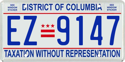 DC license plate EZ9147