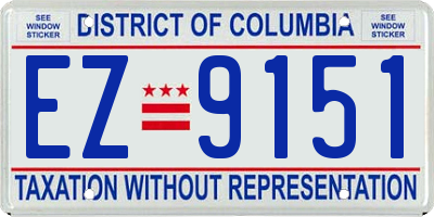 DC license plate EZ9151