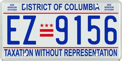 DC license plate EZ9156