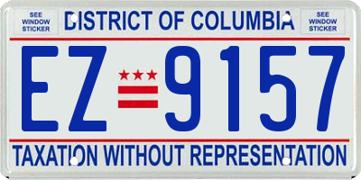 DC license plate EZ9157