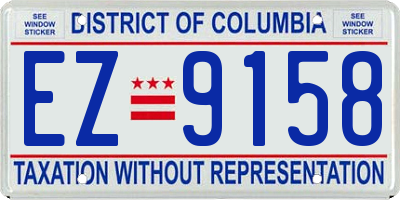 DC license plate EZ9158