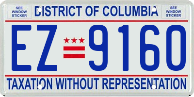 DC license plate EZ9160