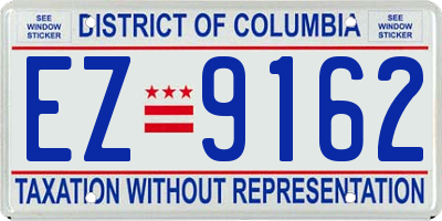 DC license plate EZ9162