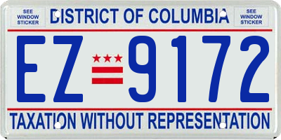 DC license plate EZ9172