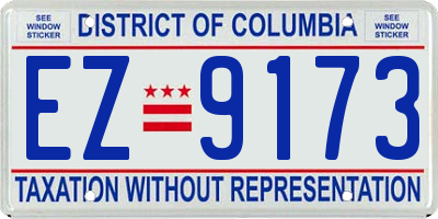 DC license plate EZ9173