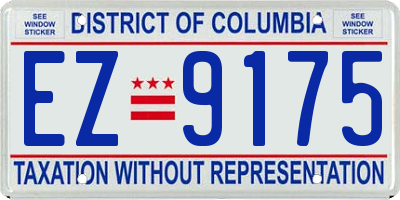 DC license plate EZ9175