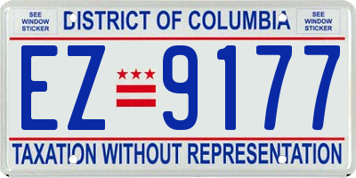 DC license plate EZ9177