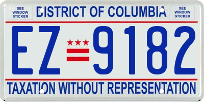 DC license plate EZ9182