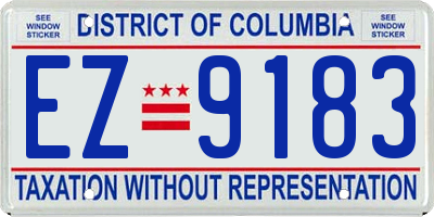 DC license plate EZ9183