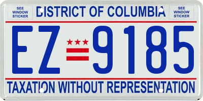 DC license plate EZ9185