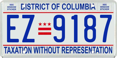 DC license plate EZ9187