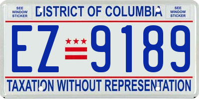 DC license plate EZ9189