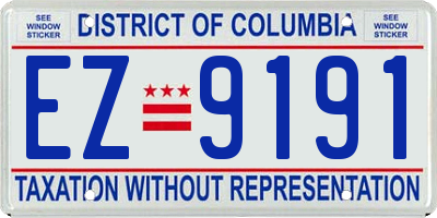 DC license plate EZ9191