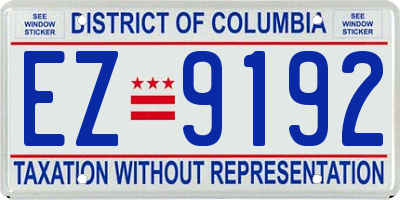 DC license plate EZ9192