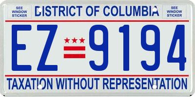 DC license plate EZ9194