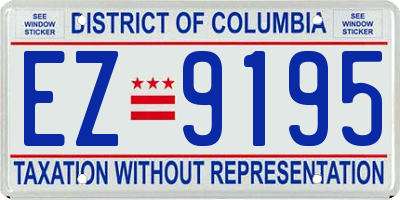 DC license plate EZ9195