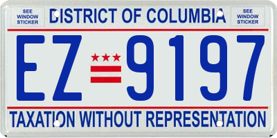 DC license plate EZ9197