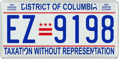 DC license plate EZ9198