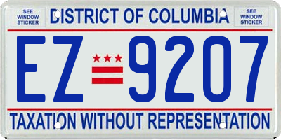 DC license plate EZ9207