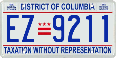 DC license plate EZ9211