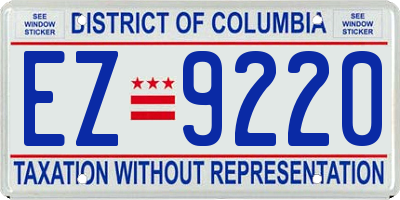 DC license plate EZ9220