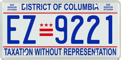 DC license plate EZ9221