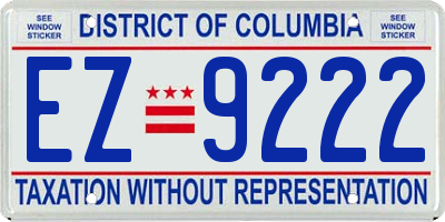 DC license plate EZ9222