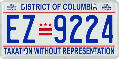 DC license plate EZ9224