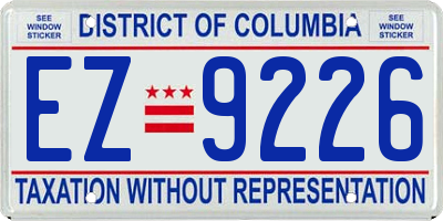 DC license plate EZ9226