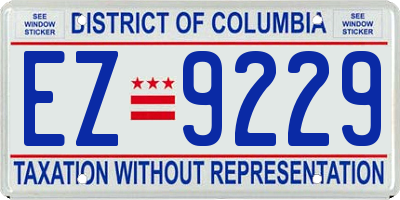 DC license plate EZ9229