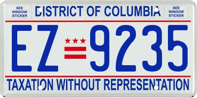 DC license plate EZ9235