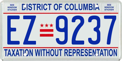 DC license plate EZ9237