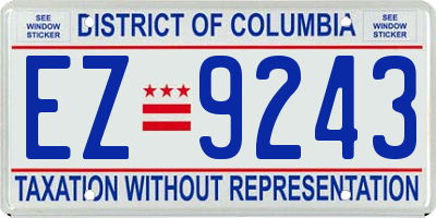 DC license plate EZ9243