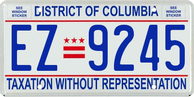 DC license plate EZ9245