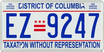 DC license plate EZ9247