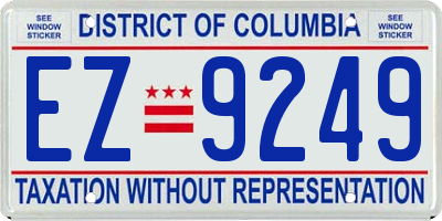 DC license plate EZ9249