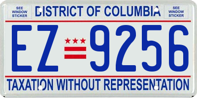 DC license plate EZ9256