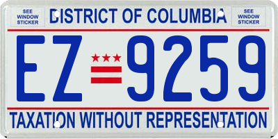 DC license plate EZ9259