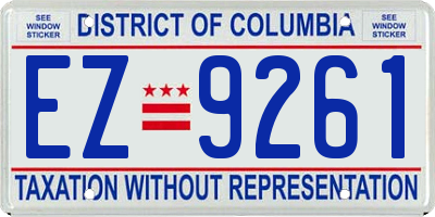 DC license plate EZ9261