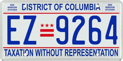 DC license plate EZ9264